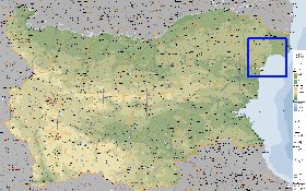 Administrativa mapa de Bulgaria em ingles