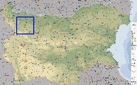 Administrativa mapa de Bulgaria em ingles