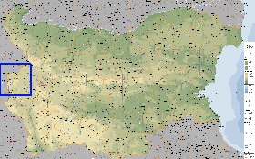 Administrativa mapa de Bulgaria em ingles