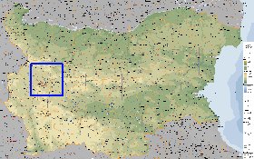 Administrativa mapa de Bulgaria em ingles