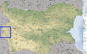 Administrativa mapa de Bulgaria em ingles