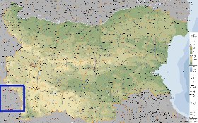 Administrativa mapa de Bulgaria em ingles