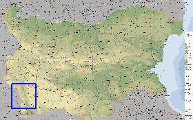 Administrativa mapa de Bulgaria em ingles