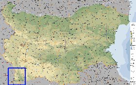 Administrativa mapa de Bulgaria em ingles