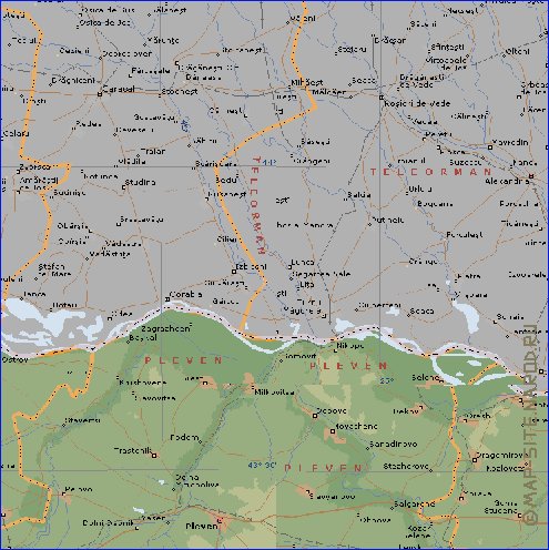 Administratives carte de Bulgarie en anglais