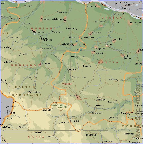 Administratives carte de Bulgarie en anglais