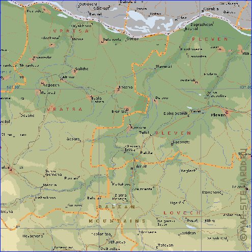 Administratives carte de Bulgarie en anglais