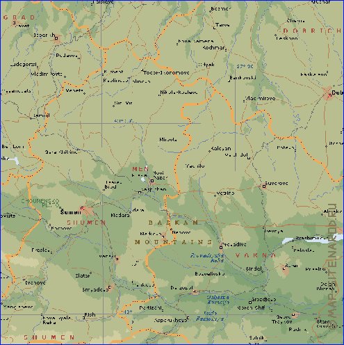 Administrativa mapa de Bulgaria em ingles