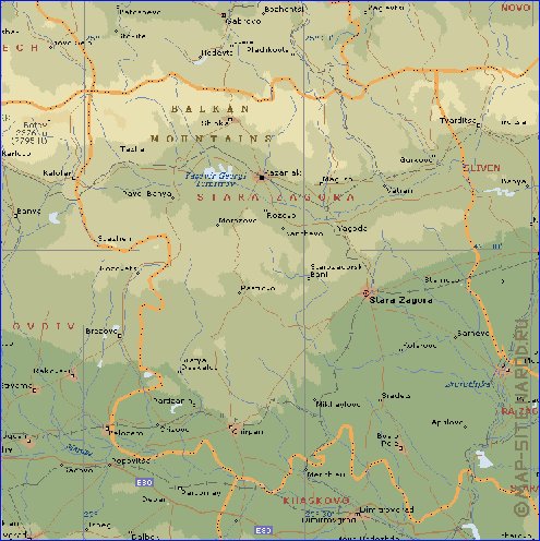 Administratives carte de Bulgarie en anglais