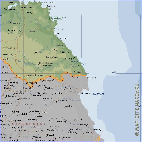 Administrativa mapa de Bulgaria em ingles