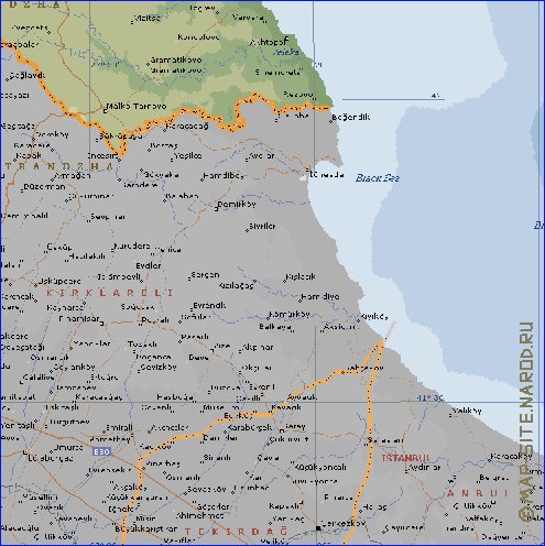 Administrativa mapa de Bulgaria em ingles