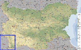 Administrativa mapa de Bulgaria em ingles