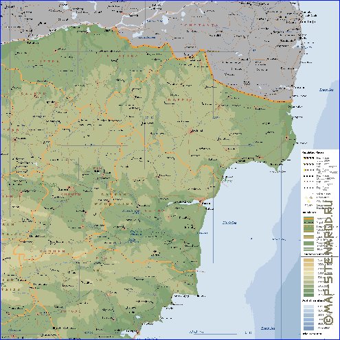 Administrativa mapa de Bulgaria em ingles