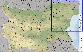 Administrativa mapa de Bulgaria em ingles