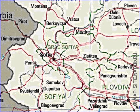Administrativa mapa de Bulgaria