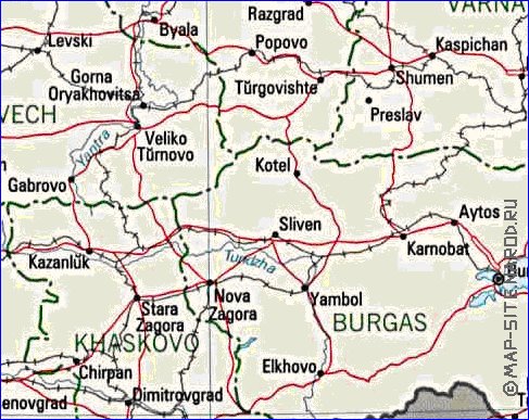 Administrativa mapa de Bulgaria