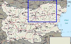 Administrativa mapa de Bulgaria