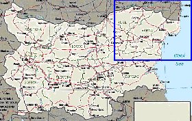 Administrativa mapa de Bulgaria