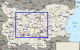 Administratives carte de Bulgarie