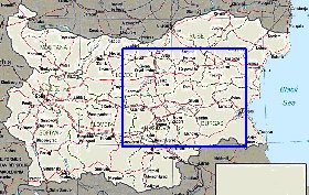 Administrativa mapa de Bulgaria