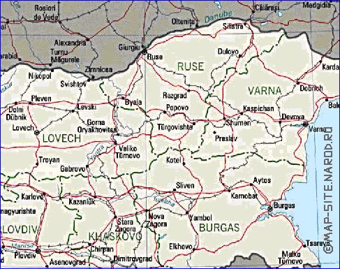 Administrativa mapa de Bulgaria