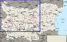 Administrativa mapa de Bulgaria