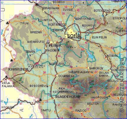 carte de des routes Bulgarie