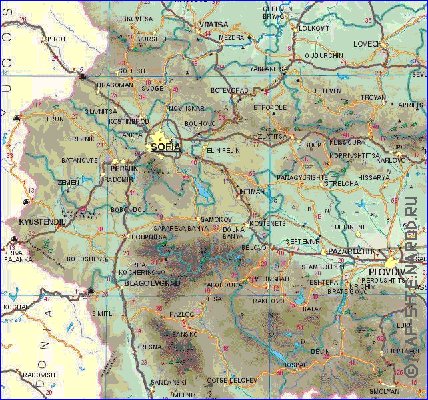 carte de des routes Bulgarie