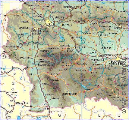 mapa de de estradas Bulgaria