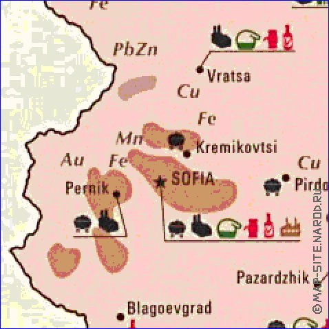 Economico mapa de Bulgaria