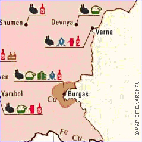 Economique carte de Bulgarie