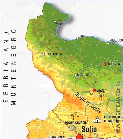 mapa de Bulgaria em ingles