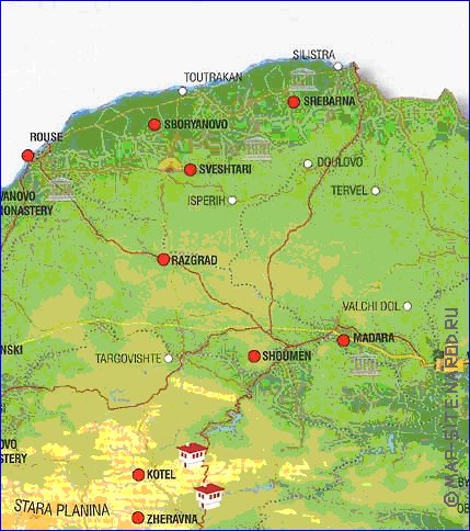 mapa de Bulgaria em ingles