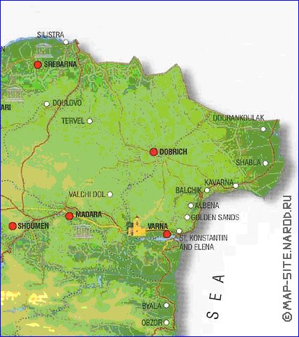 mapa de Bulgaria em ingles