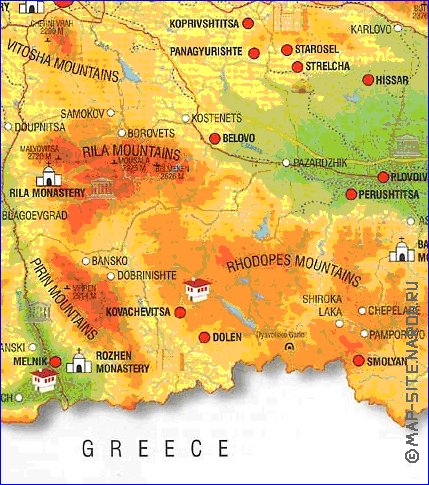 carte de Bulgarie en anglais