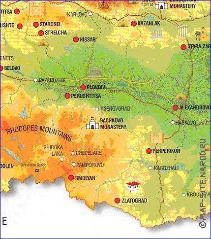 mapa de Bulgaria em ingles