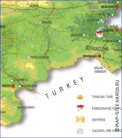 mapa de Bulgaria em ingles