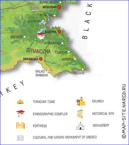 mapa de Bulgaria em ingles