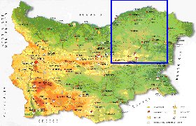 mapa de Bulgaria em ingles