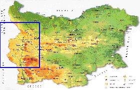 mapa de Bulgaria em ingles