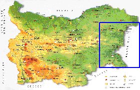 mapa de Bulgaria em ingles