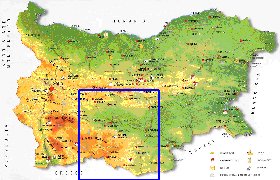 mapa de Bulgaria em ingles