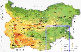 mapa de Bulgaria em ingles