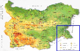 mapa de Bulgaria em ingles