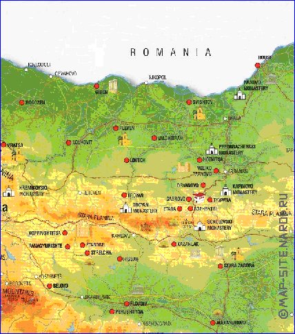 mapa de Bulgaria em ingles