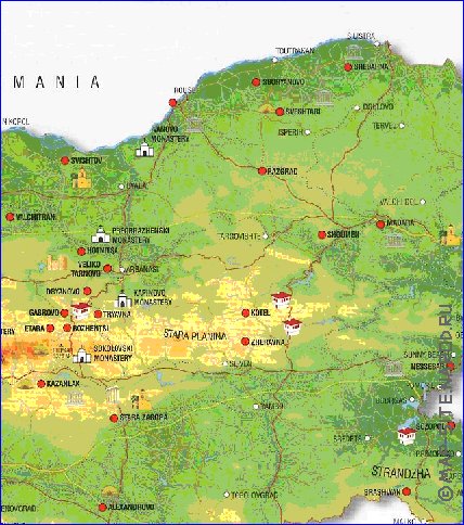 mapa de Bulgaria em ingles