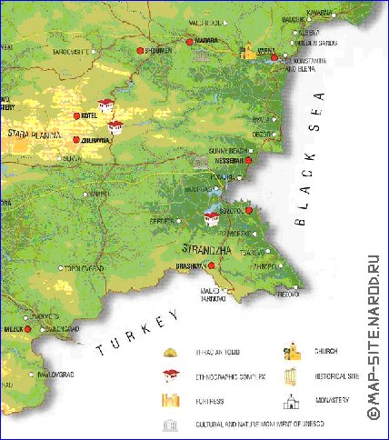 mapa de Bulgaria em ingles