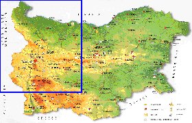 mapa de Bulgaria em ingles