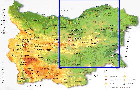 mapa de Bulgaria em ingles