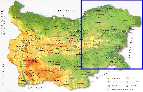 mapa de Bulgaria em ingles